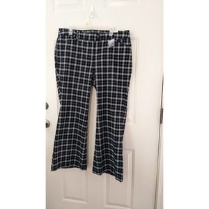 Lane Bryant Pant Size 18 Petite Black & White Plaid Sexy Stretch High Rise NWT